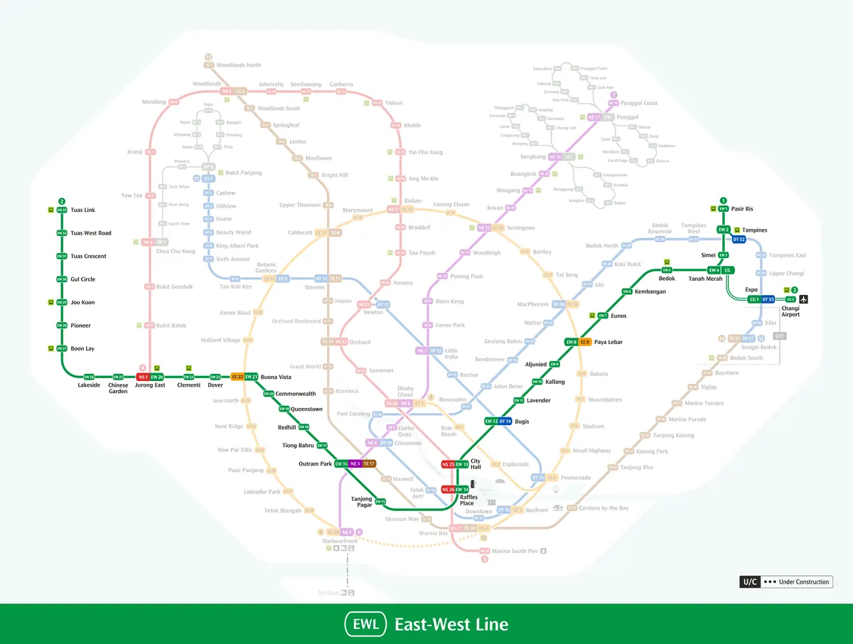 East-West Line map